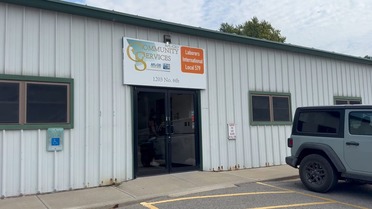 The AFL-CIO Community Services building is shown. 